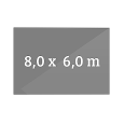800 x 600 cm, rechteckig